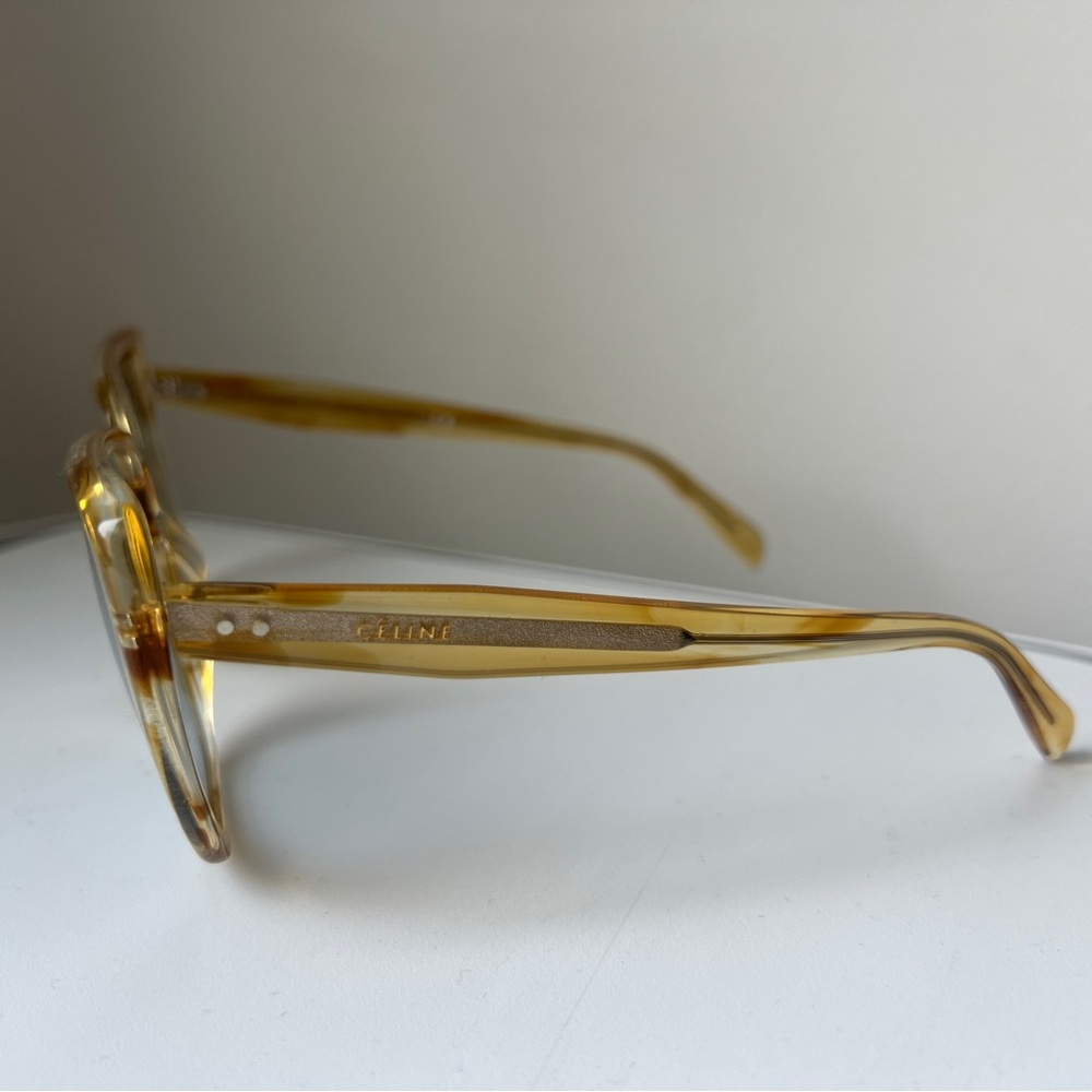 Celine yellow blue lens oversized frame sunglasses - Picture 2 of 8